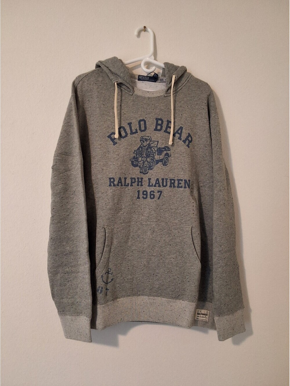 Polo Bear Ralph Lauren Gray Pullover Hoodie XL